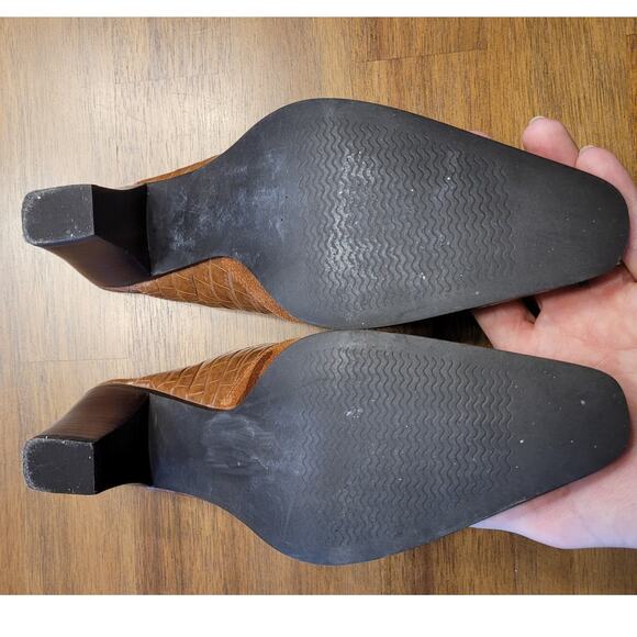 Vintage Coach & Four Brown Leather Suede Mules Women’s 7.5 EUC - Picture 9 of 9